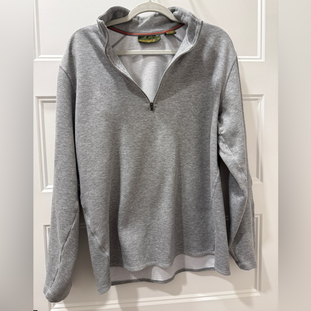 Timberland Quarter Zip Pullover Sweatshirt Gray Size L